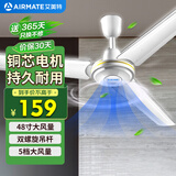 艾美特（AIRMATE）吊扇电风扇家用客厅1.2米48吋楼顶扇大风力吸顶电风扇工业工厂宿舍铜芯电机风扇 带调速器 FZ4813
