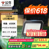 公牛（BULL）LED投光灯户外庭院工厂园林灯露营灯 IP65防水等级100W-6500K白光