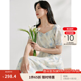 茵曼（INMAN）法式碎花高级感2025夏女新款休闲中长吊带连衣裙子 月蓝连衣裙-18424791 M