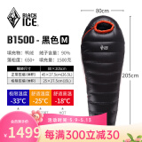 黑冰（BLACKICE）24新款【B系列鸭绒木乃伊式羽绒睡袋】户外露营单人羽绒睡袋 黑色 B1500 M码（新标准）