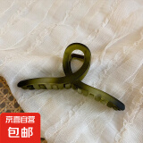 韩版磨砂绿色发夹后脑勺优雅大抓夹女鲨鱼夹网红气质发卡夹子发饰 渐变交叉抓夹