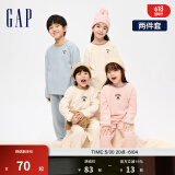 Gap男童LOGO摇粒绒睡衣睡裤两件套家居服套装889906 米白色 150cm(L)亚洲尺码