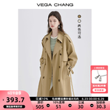 VEGA CHANG风衣女中长款2025春秋季新款韩版收腰经典时尚外套ins潮 鹭茶色 M