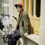 森马（Semir）[纯棉]夹克男巴恩风工装外套男灯芯绒夹克秋宽松上衣101524108201