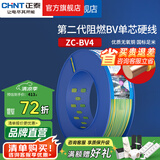 正泰（CHNT）阻燃电线BV2.5/4/6平方单股铜芯电线 电缆线国标电源线家用铜芯线 双色地线BV4  100米