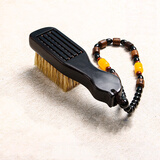 山中玉文玩刷子紫光檀黑猪鬃软硬毛橄榄核桃金刚菩提玉器保养清理工具 紫光檀【小凤尾】软猪鬃刷