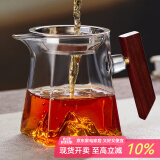 忆壶茶（YIHUTEA）玻璃公道杯带过滤网茶漏套装茶具配件茶海分茶器加厚功夫茶杯大号 山底公杯350ml+茶漏