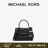 MICHAEL KORS迈克高仕 MK Ava 超小号皮质翻盖迷你手提包单肩斜挎包 黑色 001 NS