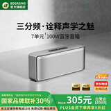 BOGASING国家补贴【Top榜】S8Pro Max蓝牙音箱高音质立体低音炮家庭影院音响高端电脑台式无线户外HIFI音箱 珍珠银【无损高音质-续航15h】 三分频/100瓦功率/支持U盘/TF卡