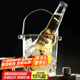 青苹果轻奢玻璃啤酒扎啤饮料手提冰桶水果篮客厅零食盘家用摆放托盘