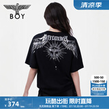 BOY LONDON【暗黑罗盘】夏情侣款短袖权杖印花炸街潮牌T恤N01906 黑印银N01906 经典升级款 L