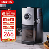 Derlla 磨豆机咖啡豆研磨机电动磨粉机家用商用 优雅银色