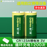 德力普（Delipow）cr2充电电池3V CR123A锂电池3.7V大容量充电套装适用拍立得相机/测距仪/碟刹锁/报警器/手电筒等 3V CR123A锂电池【2节】