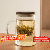 雅集玻璃杯筑铭杯茶杯泡茶杯带过滤木盖喝水杯子玻璃杯男士办公杯