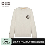 Teenie Weenie小熊春季美拉德简约圆领宽松休闲复古学院卫衣上衣女 燕麦色 M (165)