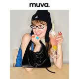 MUVA宋妍霏同款三角饭团手提包单肩斜挎女士小拎包礼物 夜空黑