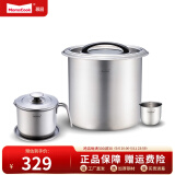 Momscook 不锈钢油壶 SUS304 过滤油渣 防漏油 酱油瓶 调料瓶 油罐 过滤壶 大容量 12L米桶+1.3L储油罐
