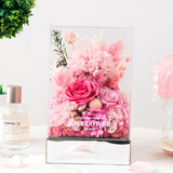 JoyFlower永生花玫瑰花康乃馨摆件情人节生日礼物纪念日送女生朋友妈妈实用