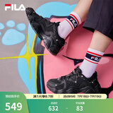 FILA 斐乐猫爪鞋4代女鞋老爹鞋情侣运动鞋复古时尚休闲鞋网面透气 【女款】黑-BK 36.5