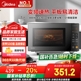 美的（Midea）家用变频微波炉平板式易清洁 800W微波速热 一键智能菜单 钻石背板 微晶面板加热20L（PM20M2）