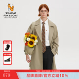 William fox&sons新复古回潮设计师款/立体剪裁风衣男腰带装饰层次感休闲长款外套 卡其色（御寒10℃） L /50