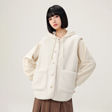 雪中飞马甲女春季百搭保暖摇粒绒无袖短外套 白色 S155（80-100斤）