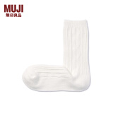 无印良品（MUJI）女式 合脚直角 缆绳袜 DAJ42A2A 袜子 女袜 米白色 23-25cm/36-40码