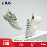 FILA【男女同款】斐乐官方跑步鞋复古老爹鞋火星鞋潮流时尚老爹鞋 女-微白/雨雾灰-WA 37.5