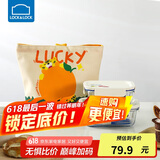 乐扣乐扣（LOCK&LOCK）清新玻璃保鲜饭盒三件套(630ml*1+380ml*1+便当包)LNG428S604白色