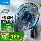 美的（Midea）电风扇商用壁扇壁挂式风扇工业工程扇家用摇头转页扇餐厅客厅宿舍食堂 FWA35WAR【七叶遥控 行业TOP】 家用壁挂式