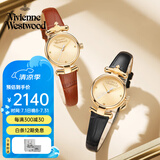 薇薇安·威斯特伍德（Vivienne Westwood）西太后手表女士小表盘女表石英表皮表带生日礼物送女友金色同款 闺蜜组合 VV090GDBK+VV090GDBR 23mm