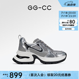 GG-CC【明星同款】月落星河银色厚底老爹鞋女2023秋季新款G23X4317 银色 网面 38