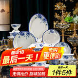 瓷雄瓷雄景德镇釉下彩一览芳华家用轻奢高档餐具陶瓷碗碟套装乔迁送礼 釉下彩丨一览芳华皮箱装 108件套