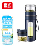 富光玻璃杯 高硼硅泡茶杯子 茶水分离杯 商务办公便携塑玻水杯男女士