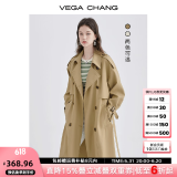 VEGA CHANG风衣女中长款2025春秋季新款韩版收腰经典时尚外套ins潮 鹭茶色 L