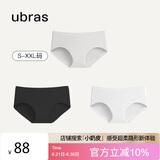ubras女士内裤女抗菌底裆中腰三角裤椰青灰色+黑色+白色S