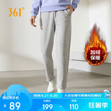 361°运动裤女秋冬季休闲宽松直筒加绒卫裤跑步针织长裤子662444701D