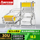 安普康（AMPCOM）水晶头超五类 30U镀金CAT5E类千兆网线接头30个 RJ45工程级8P8C电脑网络监控连接器AMCAT5E30030
