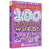 小学六年级学生需掌握的 100 个阅读词汇练习册 100 vocabulary words 小学生英语课外趣味练习册 彩版Scholastic 进口原版 英文书 美国学乐出版社