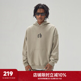 CHINISMCH字母印花连帽卫衣男潮牌美式宽松上衣重磅情侣帽衫 米咖色 XXL（推荐 170-200斤）