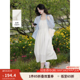 茵曼（INMAN）章若楠同款欧若风天丝薄开衫女装衬衫2025夏季新品长袖衬衣 吊带裙田园杏-18322336 S