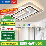 HDled吸顶灯 客厅卧室餐厅灯全屋调光灯饰包安装灯具套餐后现代简约 大客厅196W/遥控款/105*65cm