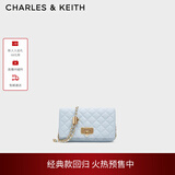 CHARLES&KEITH经典菱格链条小方单肩斜挎包包女包生日礼物CK2-70160131 Sea Salt Blue海盐蓝（新色） 小包