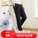 361度运动裤男2025年夏季新品冰感防晒弹力九分裤宽松直筒运动裤 【女】超级黑4714H M