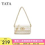 他她（TATA）复古老花链条小方包女气质小型单肩包斜挎包新款X3248BX4 米色 F