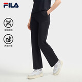 FILA斐乐显瘦喇叭裤女士针织长裤时尚简约基础休闲裤弹力亲肤