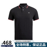 阿玛尼（ARMANI）ARMANI阿玛尼男装新款短袖POLO衫男士T恤棉质经典鹰标logo 黑色（8N1FB3） XL （160-180斤）仅供参考