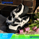 FILA FUSION官方潮牌斐乐女鞋潮流凉鞋轻便凉鞋玛丽珍凉鞋 微白/黑-WB 37.5