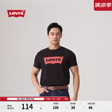 Levi's李维斯情侣美式宽松印花时尚简约舒适潮流纯棉圆领短袖T恤 黑色 002A0-0001 L