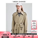VEGA CHANG风衣外套女2025年春秋新款中长款高级感纯色大衣 摩卡棕 L